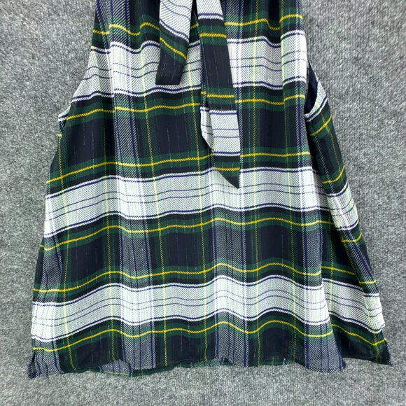 J.Crew‎ Plaid Halter Top Size 10 Tartan Check Tie Back Mock Neck Academia Preppy - Picture 8 of 15